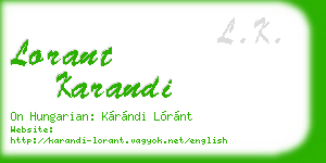lorant karandi business card